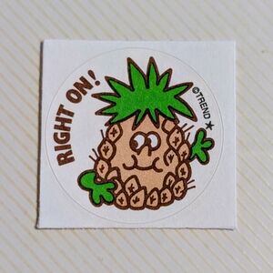 Scratch & Sniff Retro Reward Sticker – Pineapple "Right On"